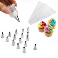 Piping Cream Pastry Bag + 6 Stainless Steel Nozzle Set